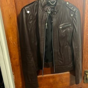 Andrew Mark New York Maroon Leather Bomber Jacket